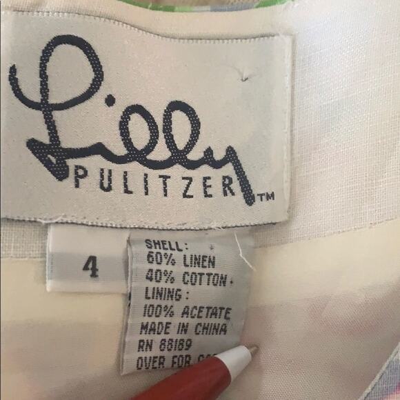 LILLY PULITZER FLORAL LINEN DRESS‎ SIZE 4 - Picture 8 of 11